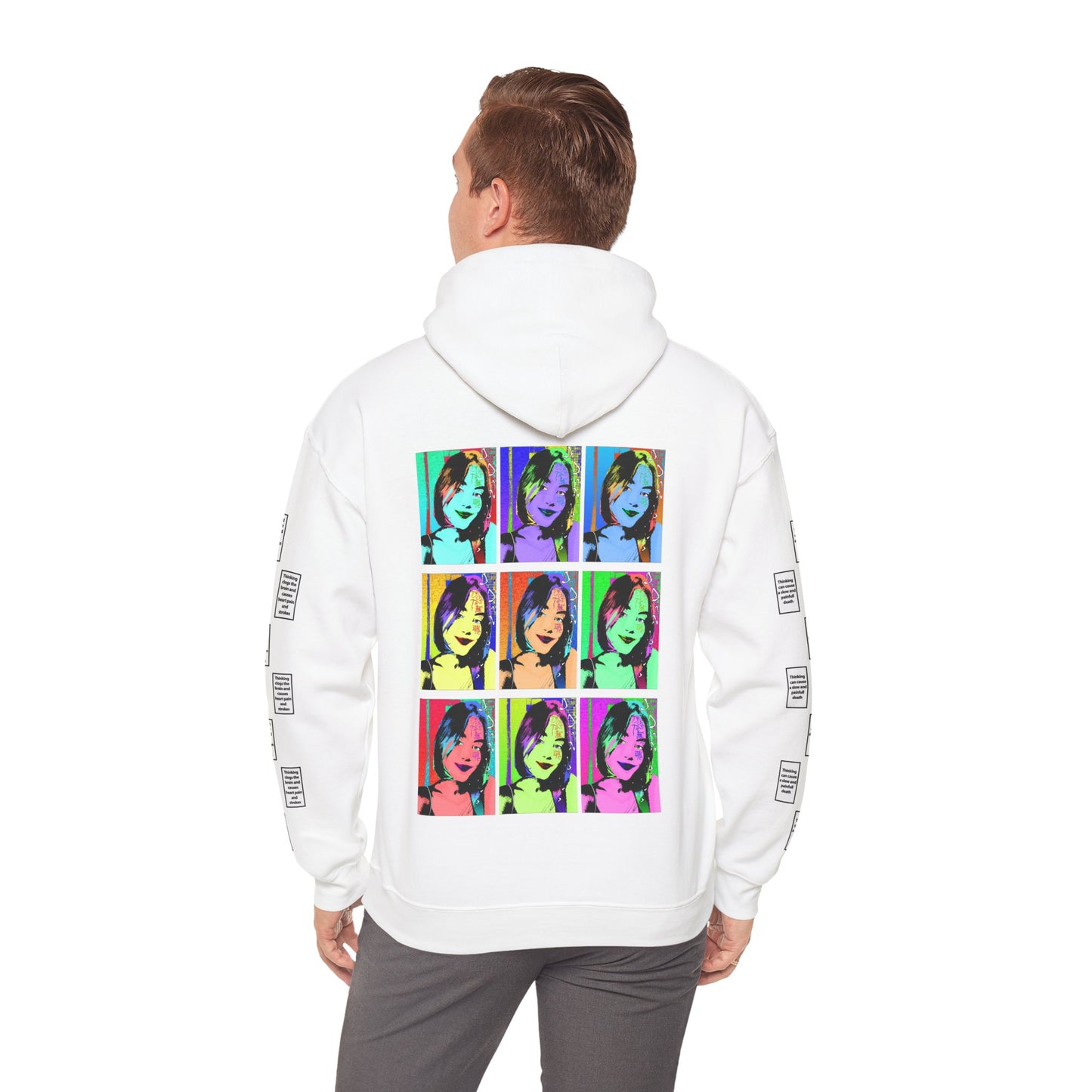 Katerina 9 grid arm print, Unisex Heavy Blend Hooded Sweatshirt