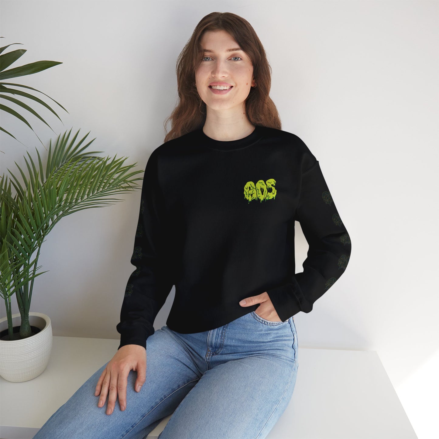 GOS SLIME acid green/black FULL SLEEVE unisex sweatshirt