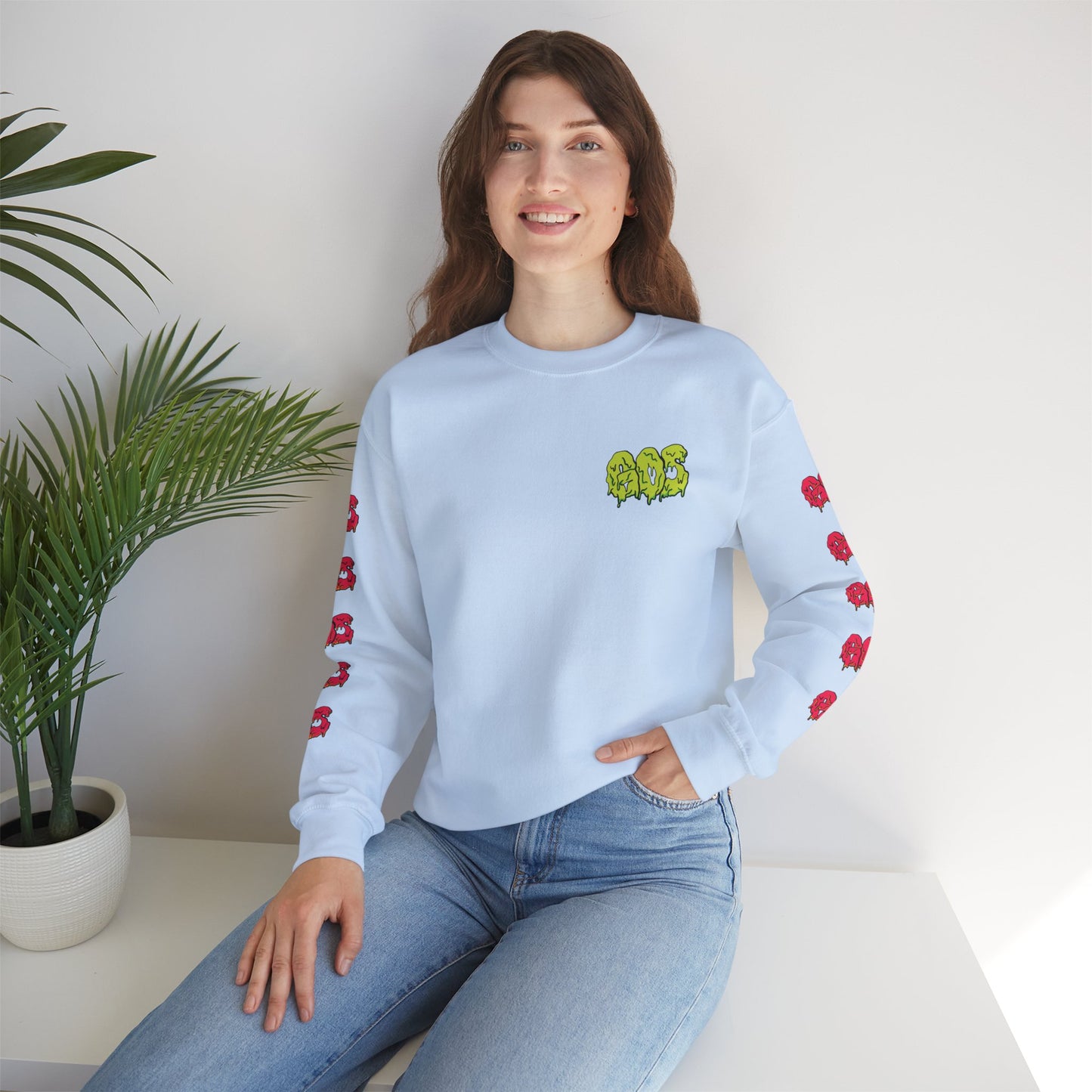 GOS SLIME acid green/red FULL SLEEVE unisex sweatshirt