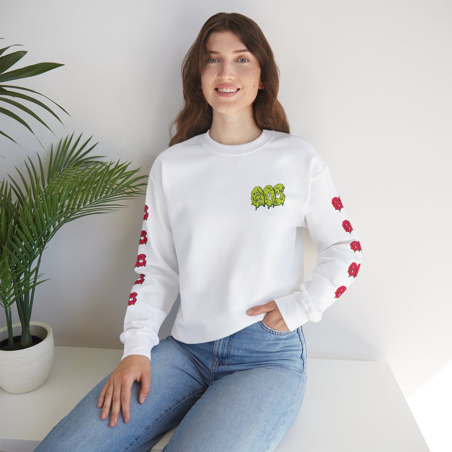 GOS SLIME acid green/red FULL SLEEVE unisex sweatshirt