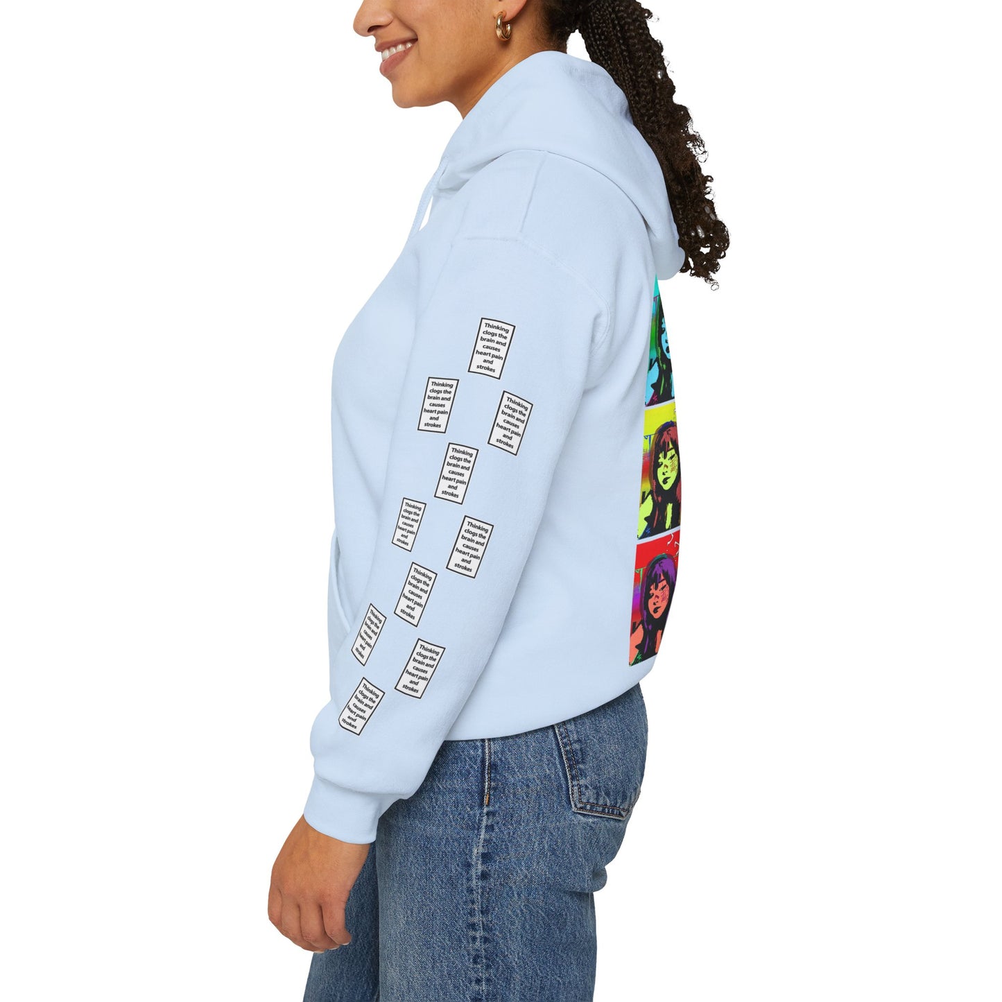 Nany 9 grid arm print, Unisex Heavy Blend Hooded Sweatshirt