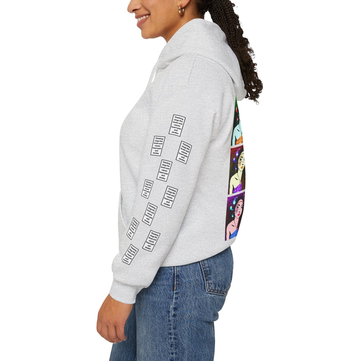 Judy 9 grid arm print, Unisex Heavy Blend Hooded Sweatshirt